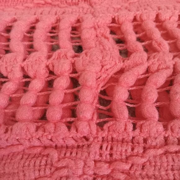 Pink & Beige Open Knit Fringe Lightweight Acrylic Infinity Scarves Bundle of 2 - Picture 10 of 12